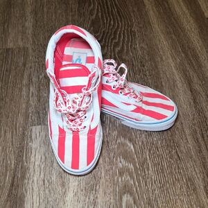 Vans Red and White Striped Wheres Waldo Sneakers